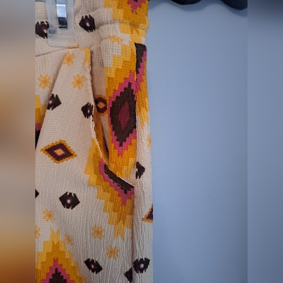 Cato Womens Aztec/Bohemian Print Skirt Pull on Drawstring Side Slits Sz Large - Picture 4 of 8